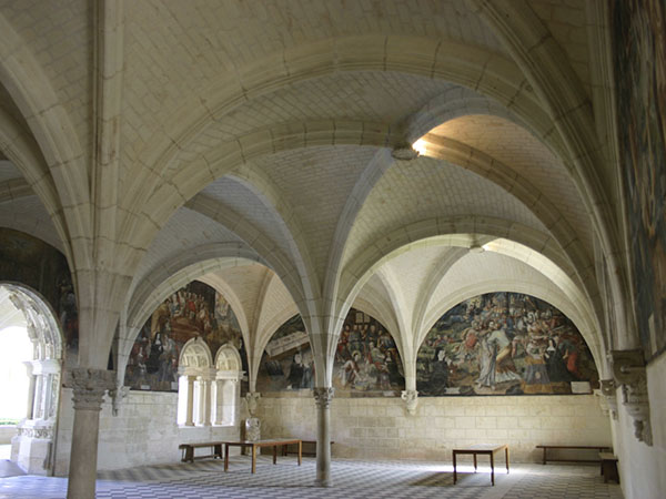 Royal Abbey of Fontevraud, the cloister, the vaulted chapter house